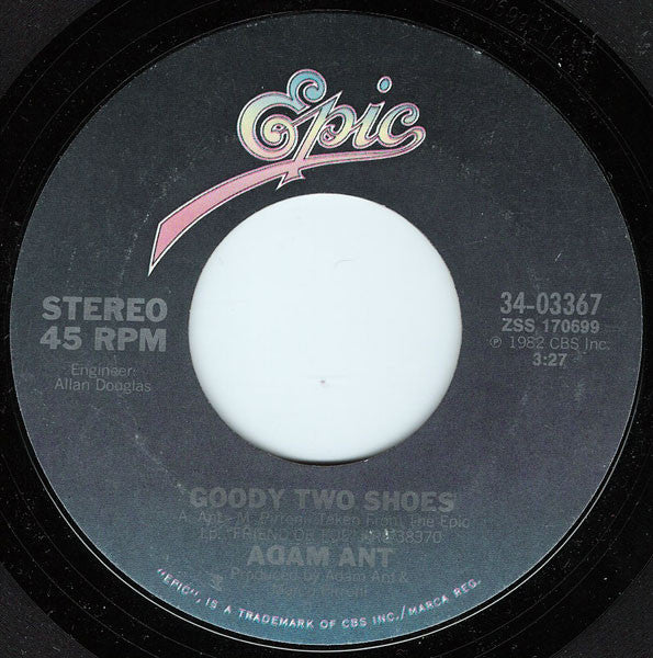 Adam Ant : Goody Two Shoes / Crackpot History (7", Single, Styrene, Ter)
