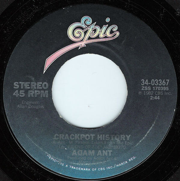 Adam Ant : Goody Two Shoes / Crackpot History (7", Single, Styrene, Ter)