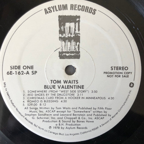 Tom Waits : Blue Valentine (LP, Album, Promo, SRC)