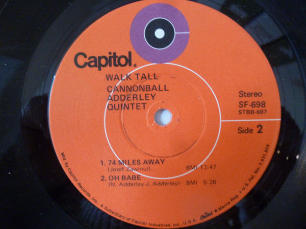 The Cannonball Adderley Quintet : Walk Tall (LP, Album, RE, Ora)
