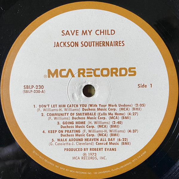 The Jackson Southernaires : Save My Child (LP, Album, RE)