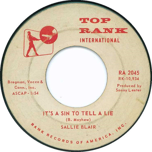 Sallie Blair : It's A Sin To Tell A Lie  /  A Kiss A Day (7", Single, Promo)