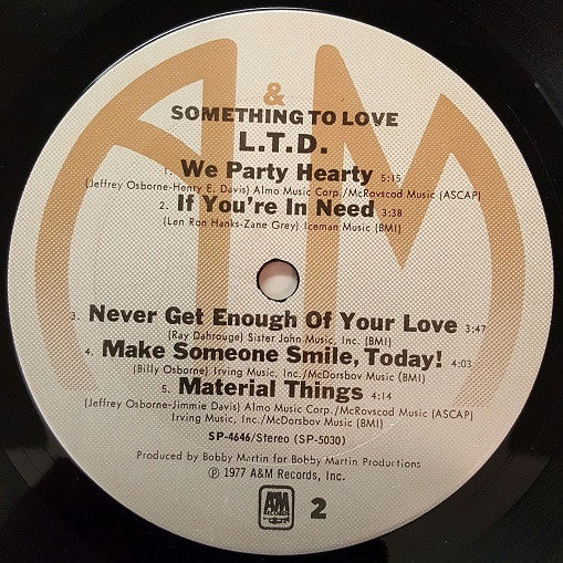 L.T.D. : Something To Love (LP, Album, Ter)