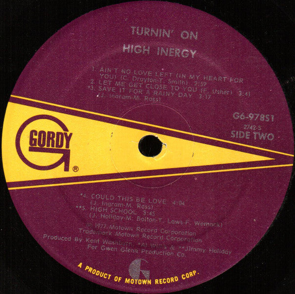 High Inergy : Turnin' On (LP, Album)