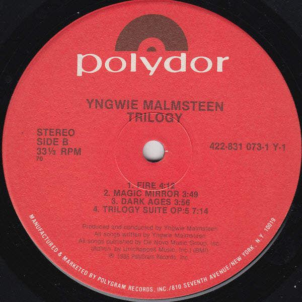 Yngwie J. Malmsteen* : Trilogy (LP, Album, 70,)