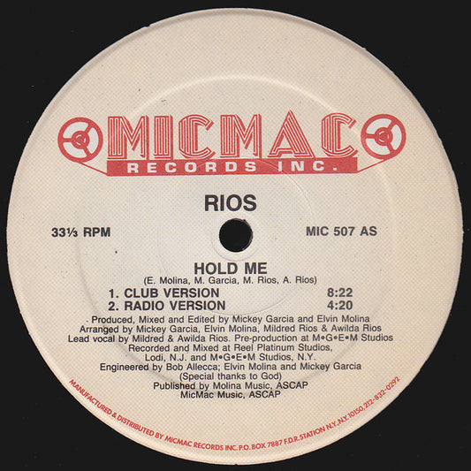 Rios* : Hold Me (12")