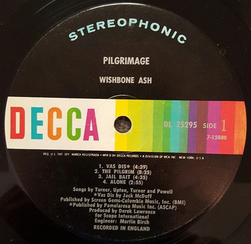 Wishbone Ash : Pilgrimage (LP, Album, Glo)