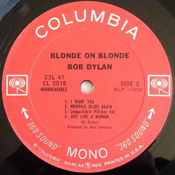 Bob Dylan : Blonde On Blonde (2xLP, Album, Mono, Ter)