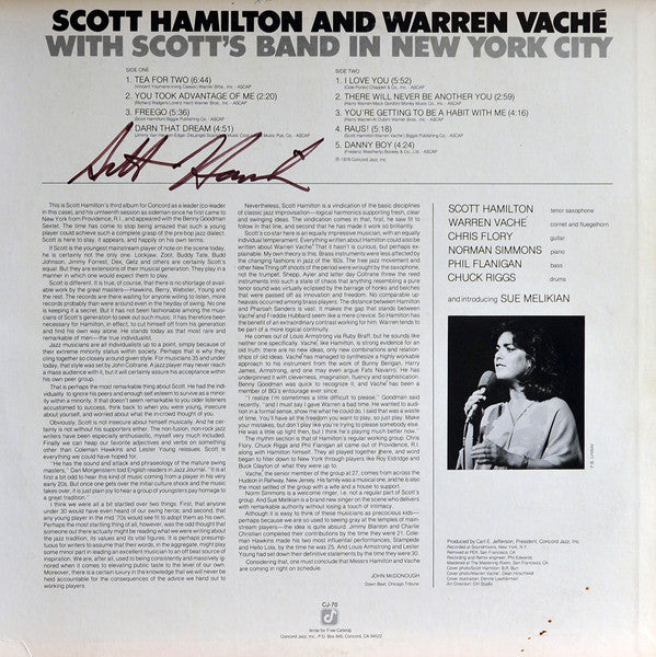 Scott Hamilton And Warren Vaché : Scott Hamilton And Warren Vaché With Scott's Band In New York City (LP, Album)