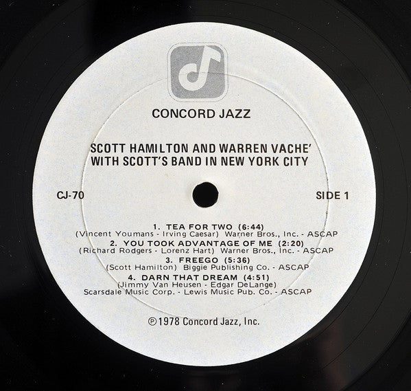 Scott Hamilton And Warren Vaché : Scott Hamilton And Warren Vaché With Scott's Band In New York City (LP, Album)