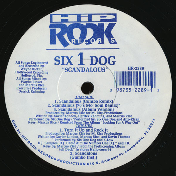 Six 1 Dog* : Scandalous (12")