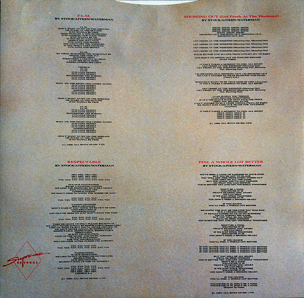 Mel & Kim : F.L.M. (LP, Album)