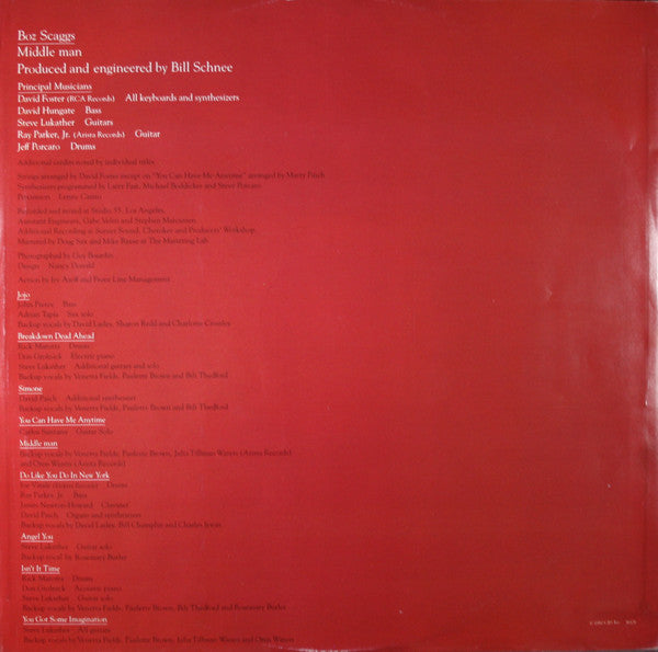 Boz Scaggs : Middle Man (LP, Album)