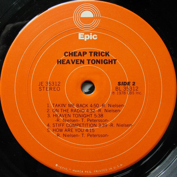 Cheap Trick : Heaven Tonight (LP, Album, San)