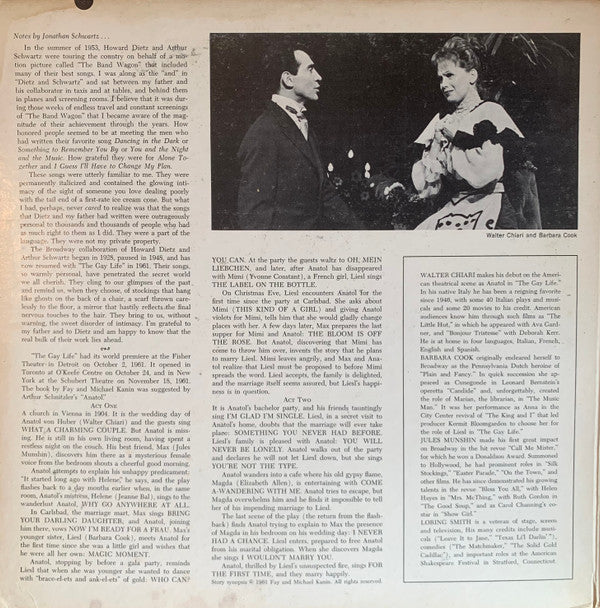 Walter Chiari, Barbara Cook, Jules Munshin : The Gay Life (Original Broadway Cast) (LP, Album, Gat)