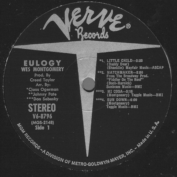 Wes Montgomery : Eulogy (LP, Album, Comp)