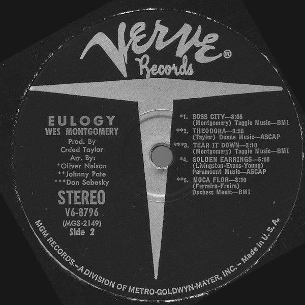 Wes Montgomery : Eulogy (LP, Album, Comp)