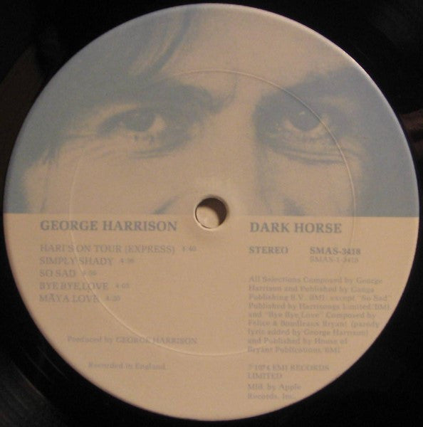 George Harrison : Dark Horse (LP, Album, Gat)