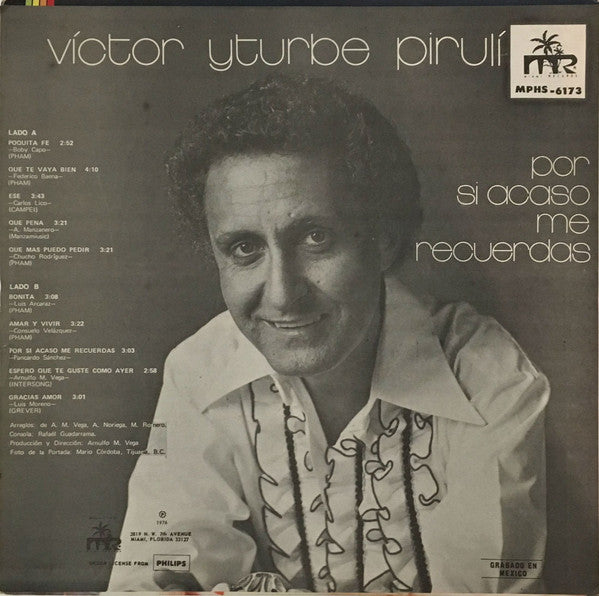 Victor Yturbe "Pirulí" : Por Si Acaso Me Recuerdas (LP)