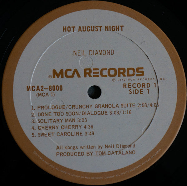 Neil Diamond : Hot August Night (2xLP, Album, RE, Gat)