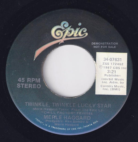 Merle Haggard : Twinkle, Twinkle Lucky Star (7", Promo)