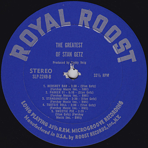 Stan Getz : The Greatest Of Stan Getz (LP, Comp)