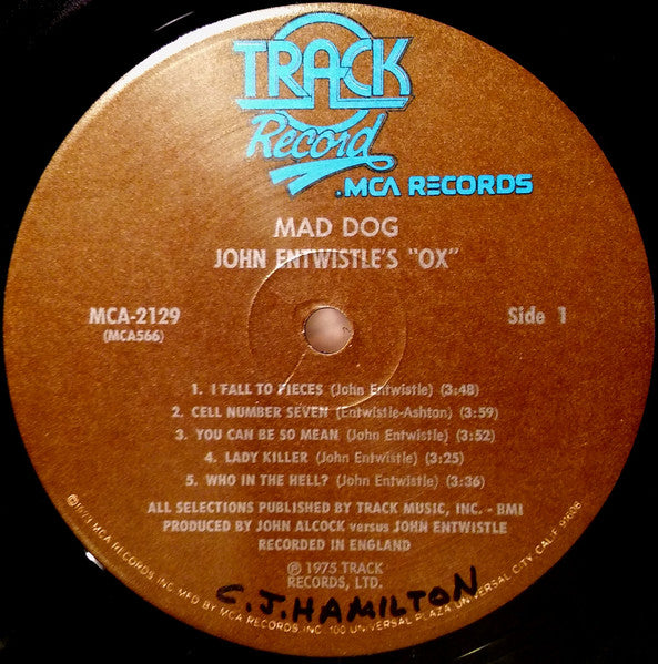 John Entwistle's Ox : Mad Dog (LP, Album, Pin)