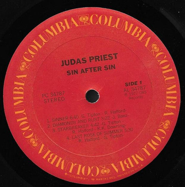 Judas Priest : Sin After Sin (LP, Album, Ter)