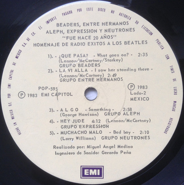 Various : Yeah Yeah Yeah - Fue Hace 20 Años" Homenaje De Radio Éxitos A Los Beatles (LP, Comp)