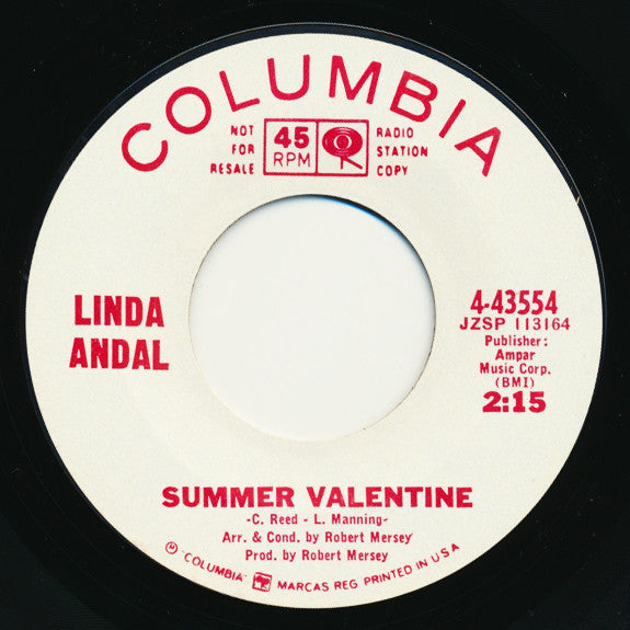 Linda Andal : Summer Valentine/Lonely (7", Single, Promo)