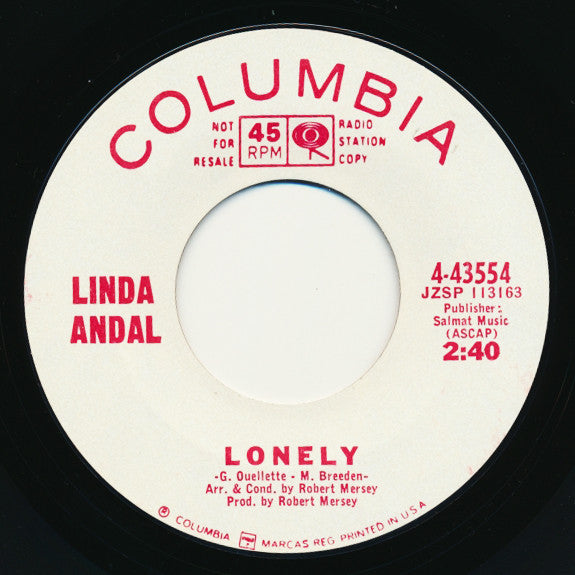 Linda Andal : Summer Valentine/Lonely (7", Single, Promo)