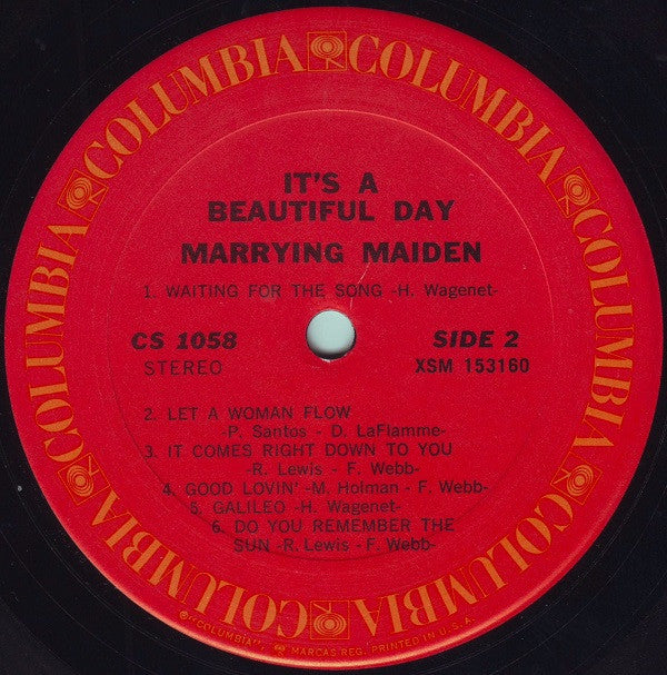 It's A Beautiful Day : Marrying Maiden (LP, Album, San)