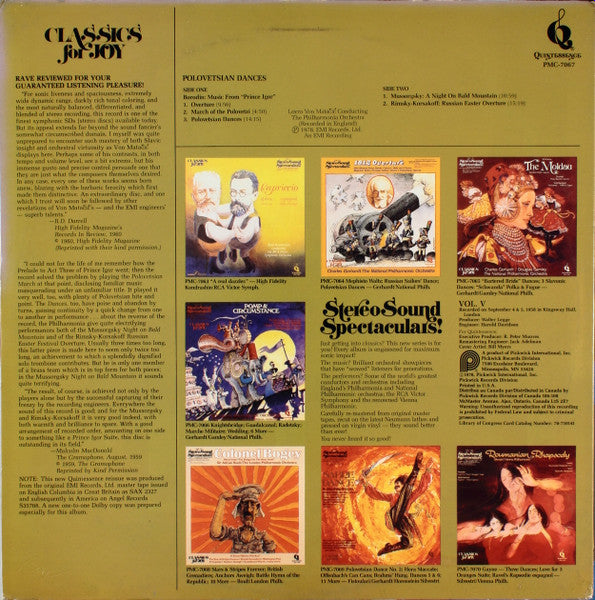 Lovro Von Matacic, Philharmonia Orchestra : Polovetsian Dances / A Night On Bald Mountain / Russian Easter Overture (LP, RE)