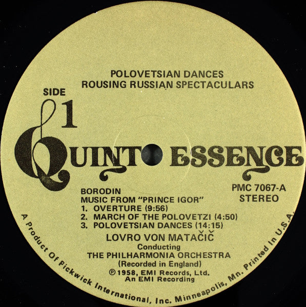 Lovro Von Matacic, Philharmonia Orchestra : Polovetsian Dances / A Night On Bald Mountain / Russian Easter Overture (LP, RE)