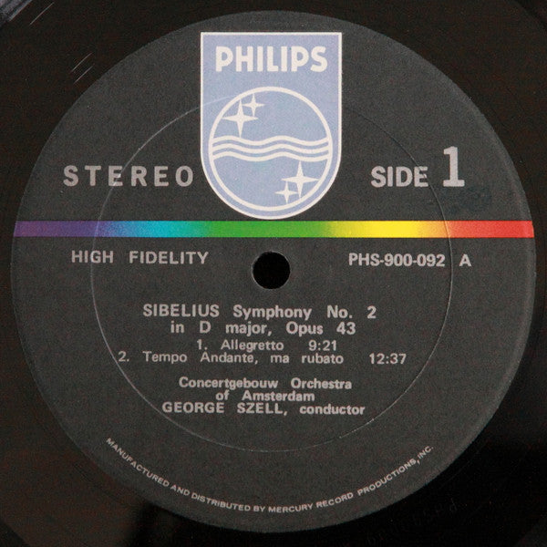 Sibelius*, George Szell, Concertgebouw Orchestra, Amsterdam* : Symphony No. 2 In D Major, Opus 43 (LP, Album)