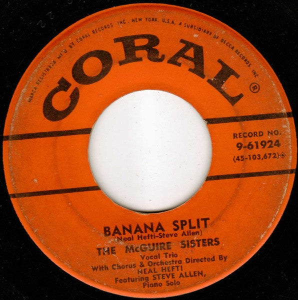 The McGuire Sisters* : Sugartime / Banana Split (7", Single, Hol)