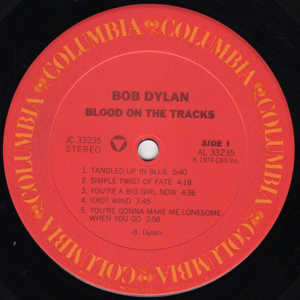 Bob Dylan : Blood On The Tracks (LP, Album, RE, Car)