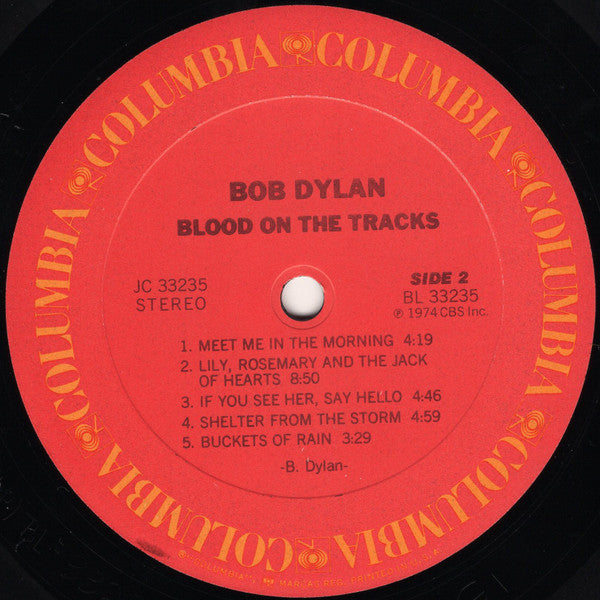 Bob Dylan : Blood On The Tracks (LP, Album, RE, Car)