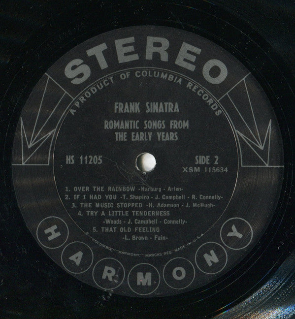 Frank Sinatra : Romantic Songs From The Early Years (LP, Comp)