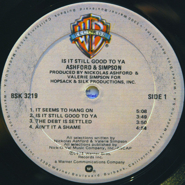 Ashford & Simpson : Is It Still Good To Ya (LP, Album, RP, Gol)