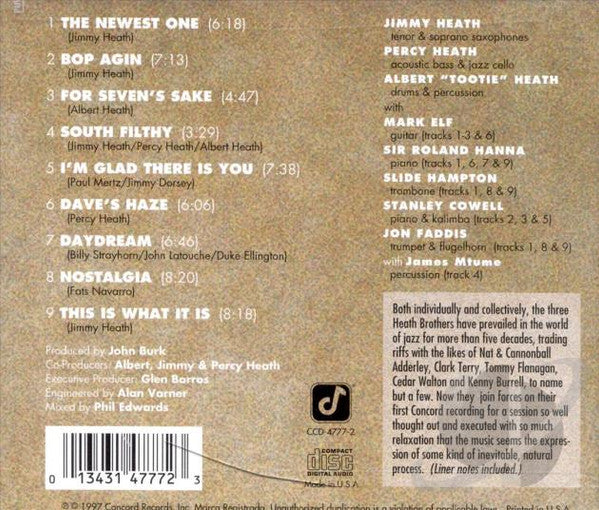 The Heath Brothers : As We Were Saying ... (CD, Album)