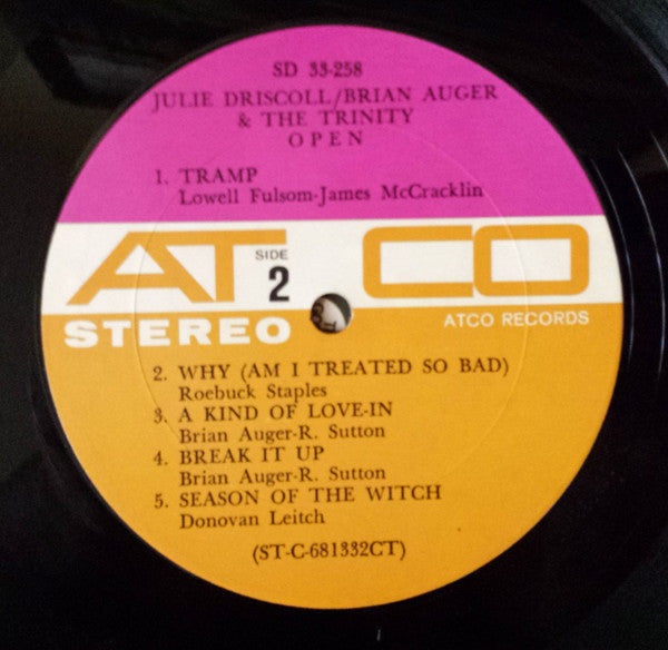 Brian Auger, Julie Driscoll And The Trinity* : Open (LP, Album, Ter)