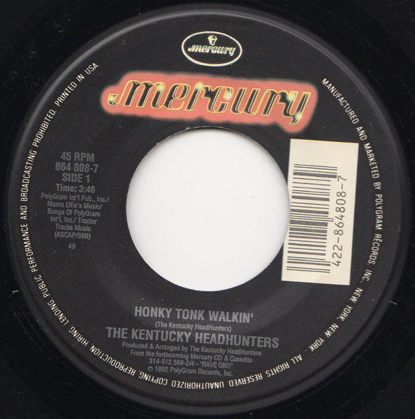 The Kentucky Headhunters : Honky Tonk Walkin' (7", Single)