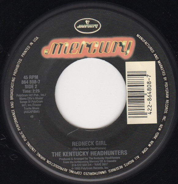 The Kentucky Headhunters : Honky Tonk Walkin' (7", Single)