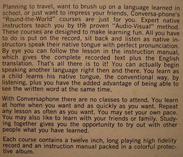 No Artist : Conversa-Phone's Round-The-World German Language Record Course (LP)