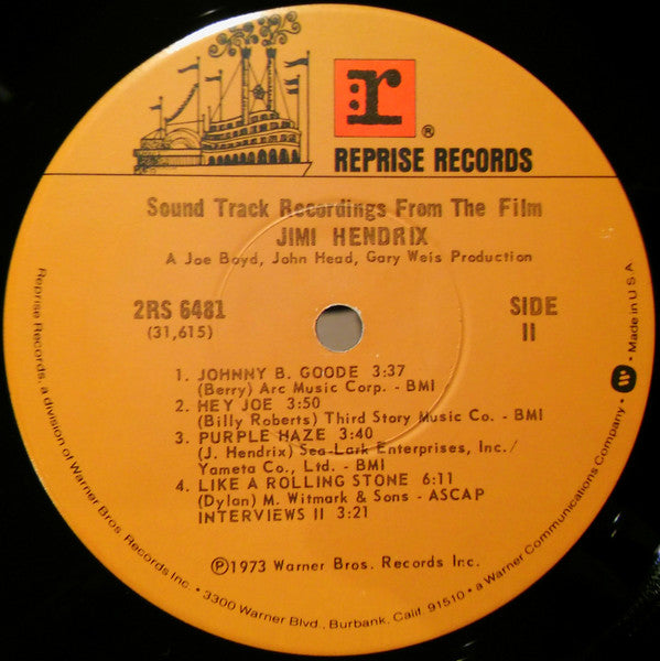 Jimi Hendrix : Sound Track Recordings From The Film Jimi Hendrix (2xLP, Album, RE, Jac)