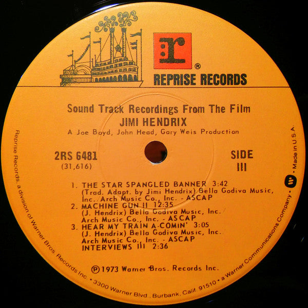 Jimi Hendrix : Sound Track Recordings From The Film Jimi Hendrix (2xLP, Album, RE, Jac)