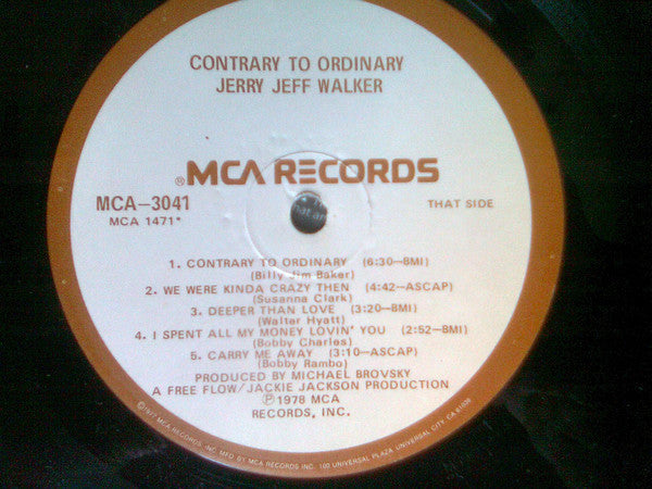 Jerry Jeff* : Contrary To Ordinary (LP, Album, Gat)