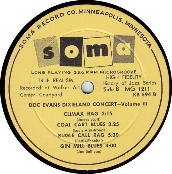 Doc Evans : Doc Evans Dixieland Concert (Vol. 3) (LP)