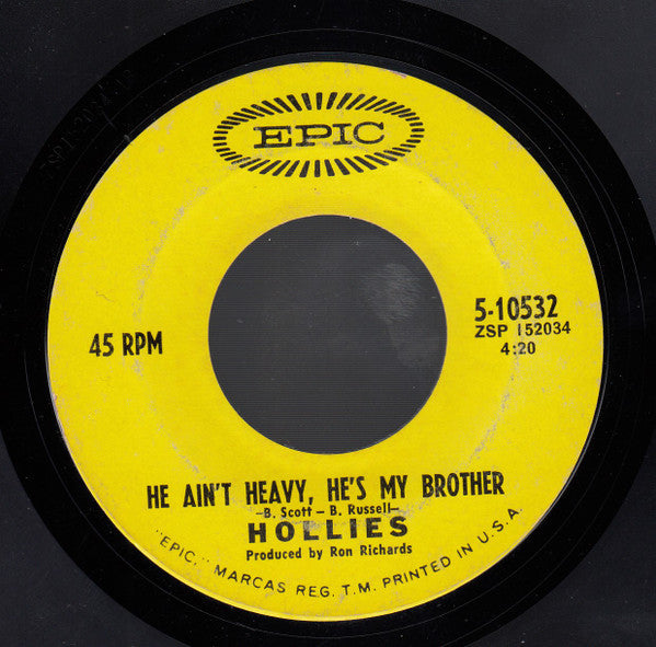 Hollies* : He Ain't Heavy, He's My Brother (7", Single, Mono, Styrene, Ter)